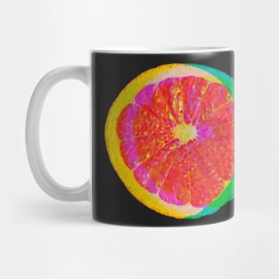 neon grapefruit citrus slices pop art pattern orange Mug